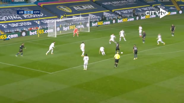 Raheem Sterling finds the net at Elland Road